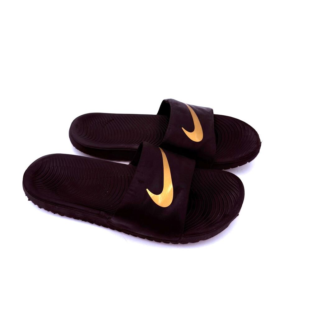 Nike Kids Black & Gold Kawa Slide Sandals Size 7 Youth